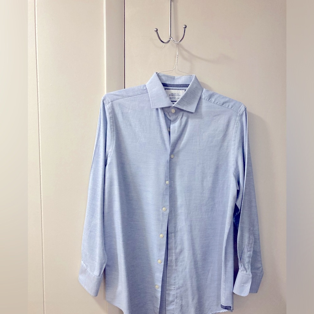 Charles Tyrwhitt Blue slim fit dress shirt with spread collar size 16/33